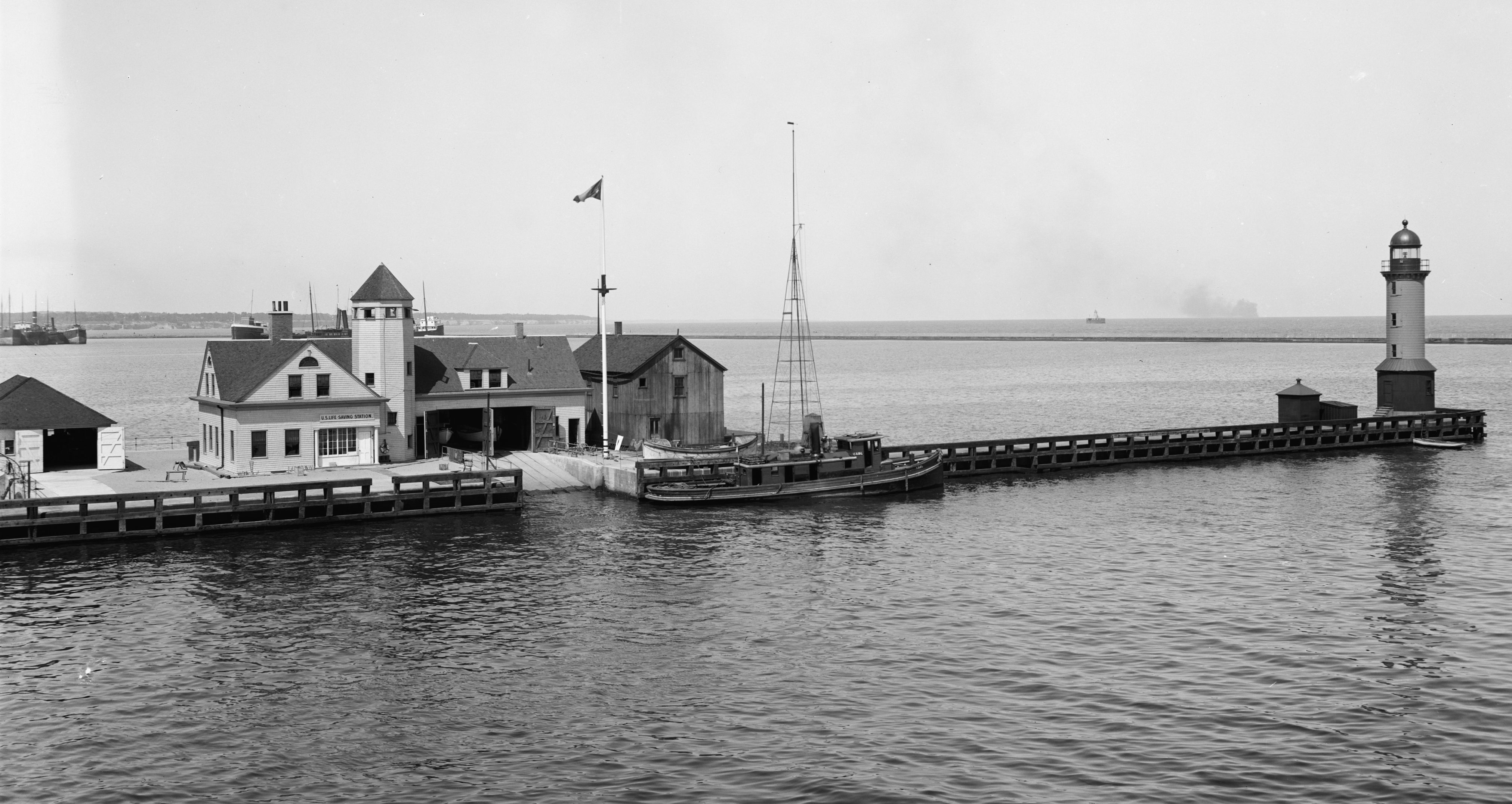 A vintage photograph of the Cleveland Lifesaving Station as it looked in the late 1800s. (Library of Congress)