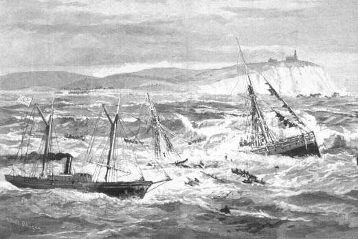 Painting of the Revenue Cutter Bear rescuing whalers adrift in the Bering Sea. (U.S. Coast Guard Collection)