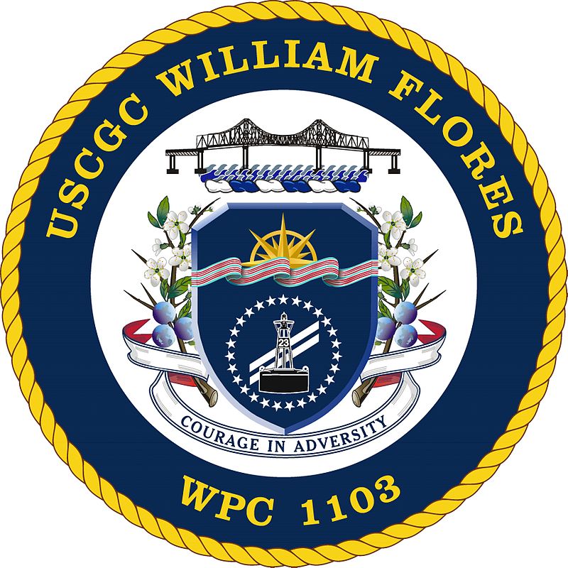 6.	Official coat of arms for the new Fast Response Cutter William Flores (WPC-1103). (U.S. Coast Guard)